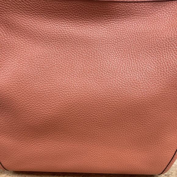 New Coach Purse Coral Pebbled Leather Shoulder Bag Crossbody - Picture 2 of 12